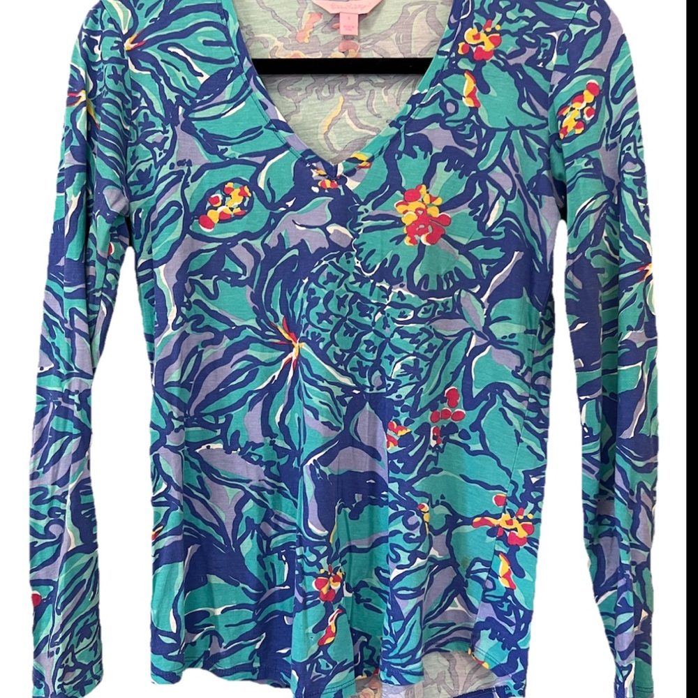 Floral V-Neck Long Sleeve Top
